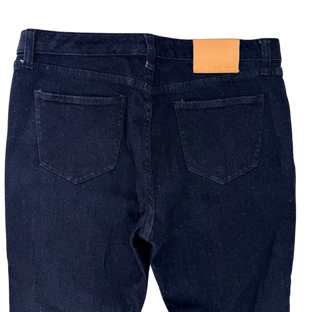 Kate Spade Broome Street Slim Jeans Womens Sz 28 Dark Indigo Blue Stretch